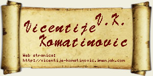 Vićentije Komatinović vizit kartica